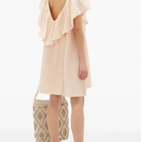 NWT ANAAK Brigitte Ruffled V-Neck Cotton Dress, Sz 1/Small - Picture 2 of 7